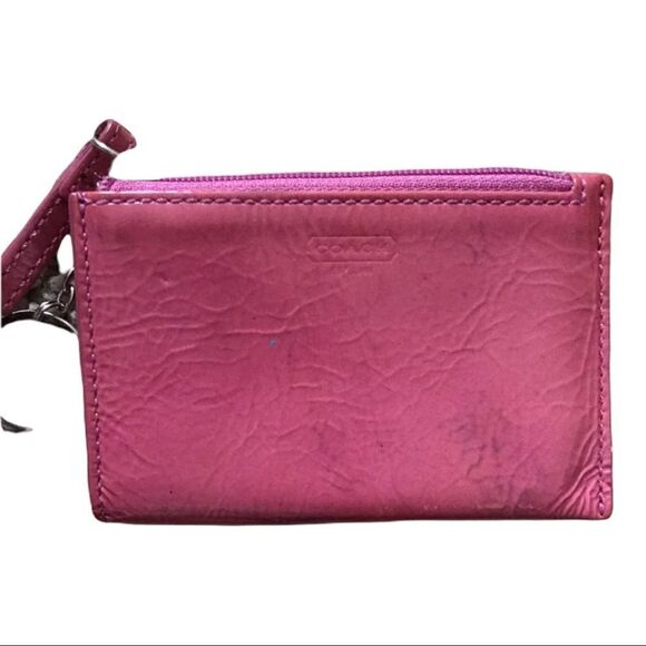 Coach Pink patent Leather Keychain Wallet - Picture 1 of 4